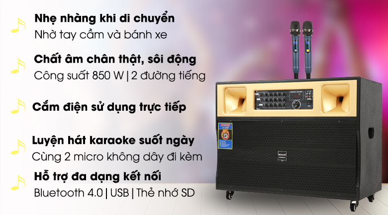 Thiết kế sang trọng, chắc chắn - Loa kéo điện Karaoke Suyang K-212